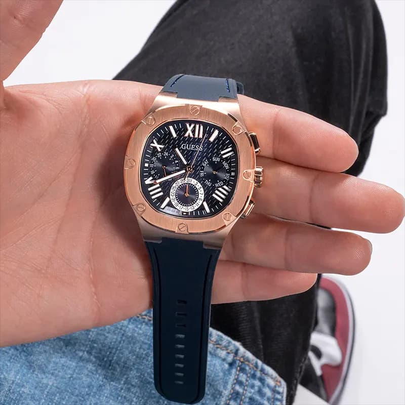Guess Headline Multifunction Navy Blue Dial Men’s Watch | GW0571G2