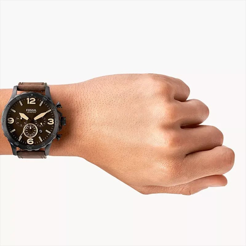 Fossil Nate Chronograph Brown Dial Men's Watch | JR1487