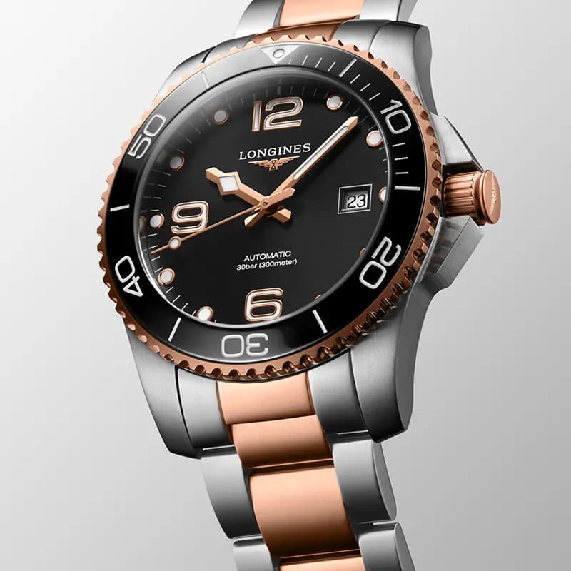 Longines HydroConquest Two-tone Black Dial Men's Watch | L3.781.3.58.7