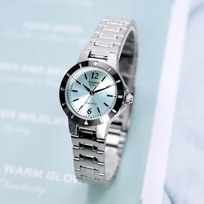 Casio Enticer LTP-1177A-3A Green Dial Ladies Watch