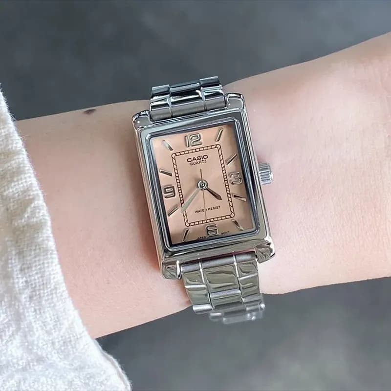 Casio Enticer LTP-1234DD-4AV Soft Peach Dial Ladies Watch