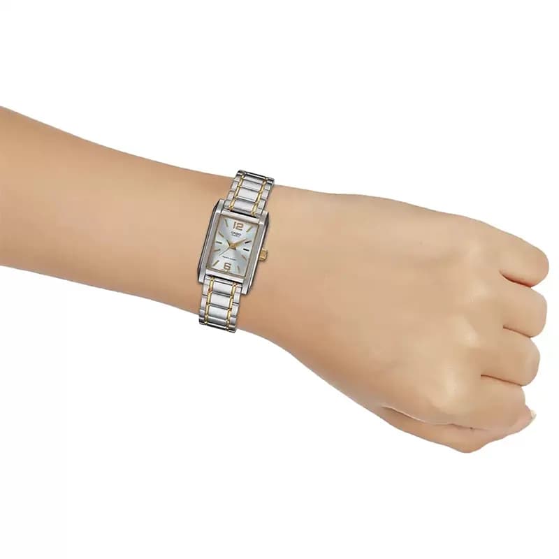 Casio LTP-1235SG-7A Silver Dial Dual-tone Ladies Watch