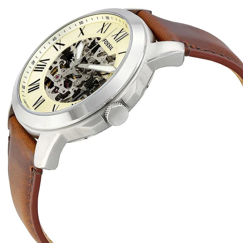 Fossil Grant Automatic Dark Brown Leather Men's Watch | ME3099