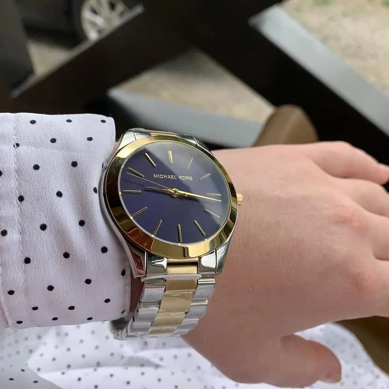 Michael Kors Slim Runway Blue Dial Two-tone Ladies Watch | MK3479