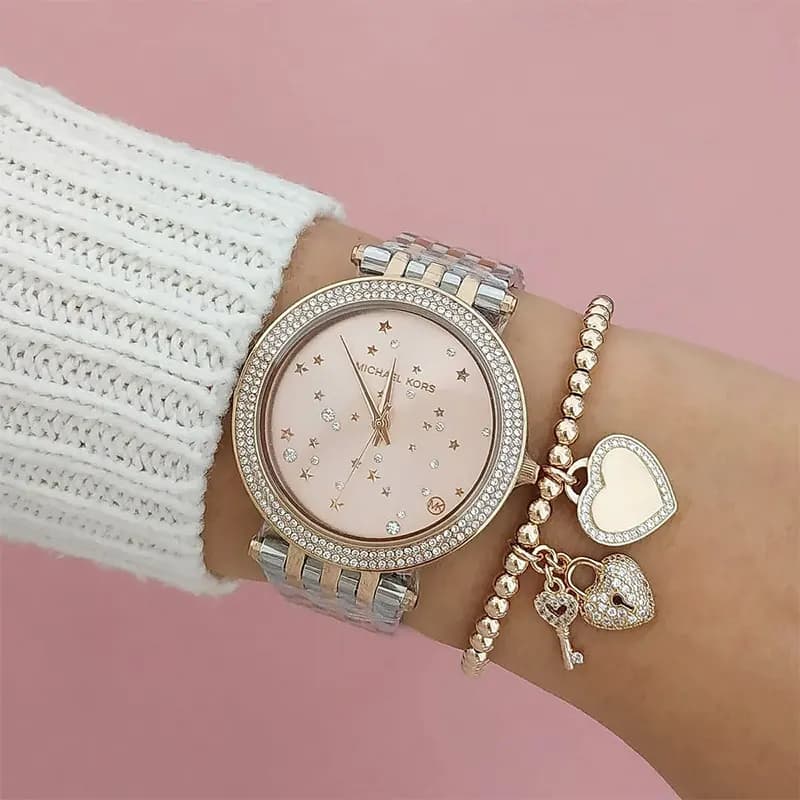 Michael Kors Darci Champagne Dial Two-Tone Ladies Watch | MK3726