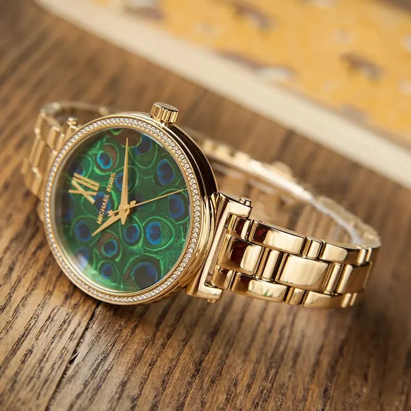 Michael Kors Sofie Peacock Motif Blue Dial Ladies Watch | MK3946