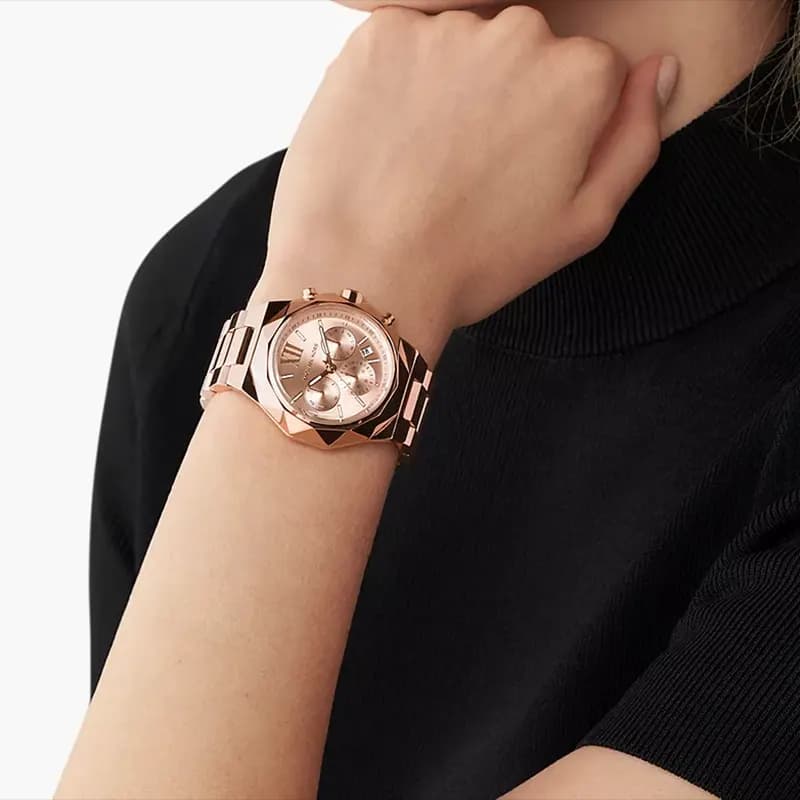 Michael Kors Raquel Chronograph Rose Gold-Tone Ladies Watch | MK4688