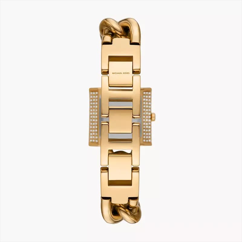 Michael Kors Mini Lock Pavé Gold-tone Curb Link Ladies Watch | MK4711