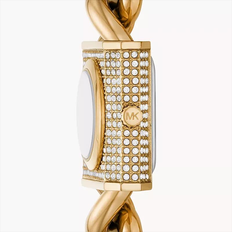 Michael Kors Mini Lock Pavé Gold-tone Curb Link Ladies Watch | MK4711