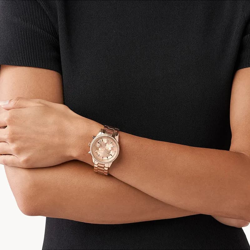 Michael Kors Ritz Chronograph Rose Gold-Tone Ladies Watch | MK6357