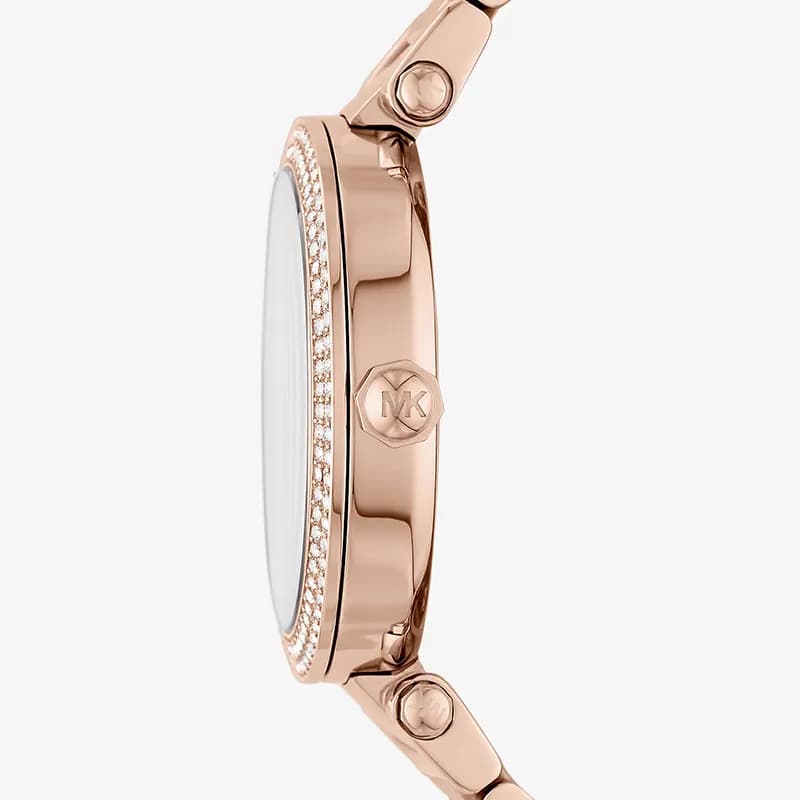 Michael Kors Parker Pavé Logo Rose Gold Ladies Watch | MK6660