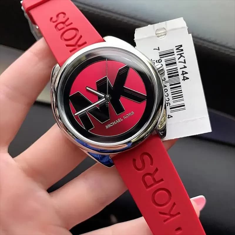 Michael Kors Janelle Red Dial Red Silicone Strap Ladies Watch | MK7144