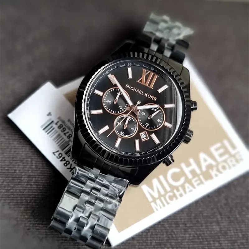 Michael Kors Lexington Chronograph Black Dial Men's Watch | MK8467
