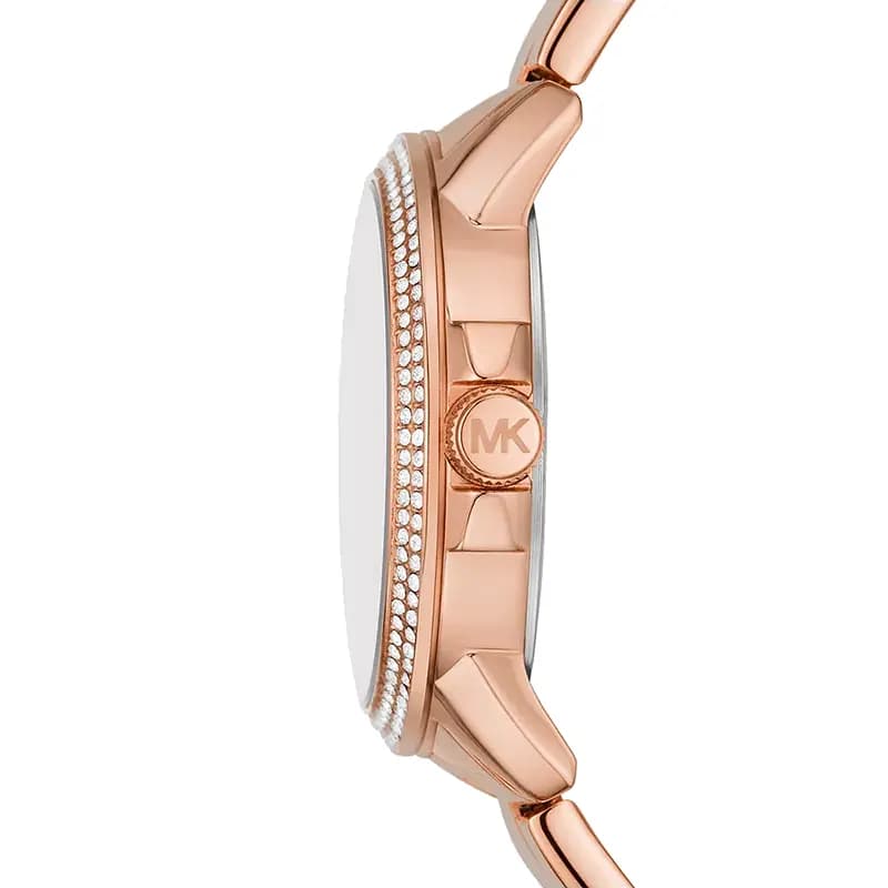 Michael Kors Brynn Fuchsia Palm Motif Pavé Dial Rose Gold-Tone Ladies Watch | MKO1037