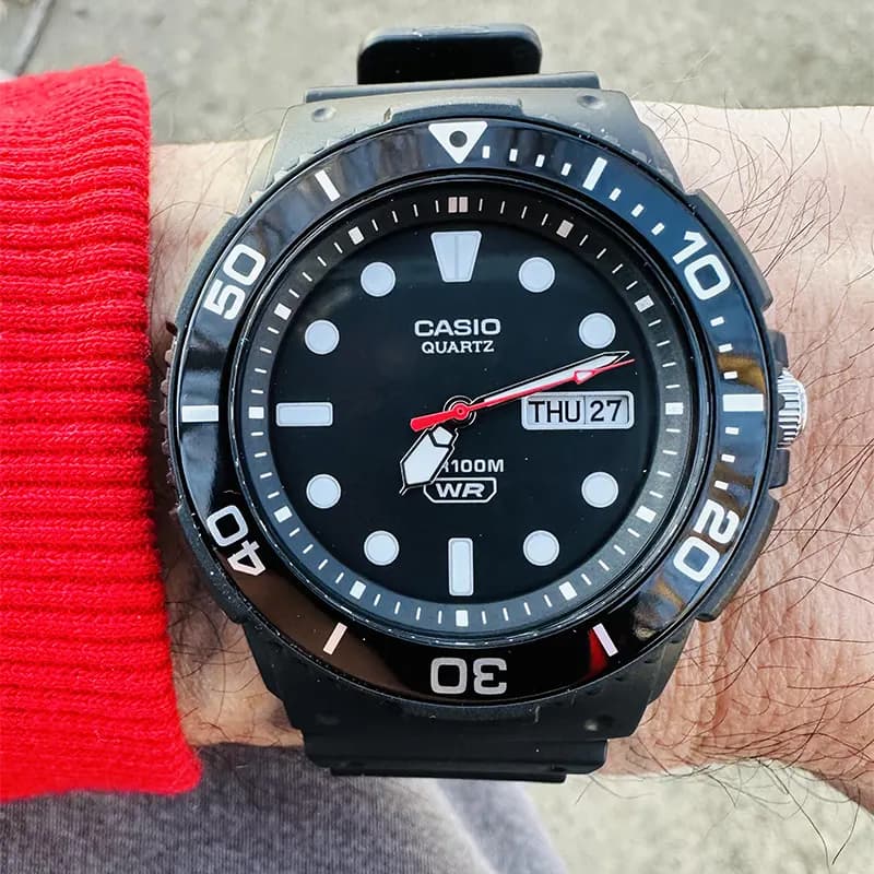 Casio Enticer Marine Inspired Black Dial Resin Band Watch | MRW-230H-1E1 secondary view