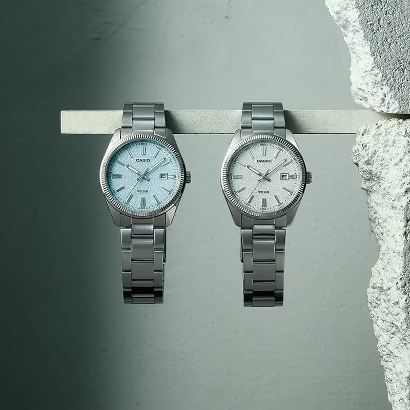 Casio Enticer MTP-1302DA-2A2 Ice Blue Texture Dial Men's Watch