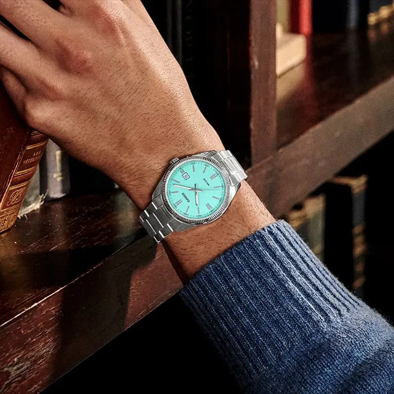 Casio Enticer Tiffany Blue Dial Men's Watch | MTP-1302PD-2A2V