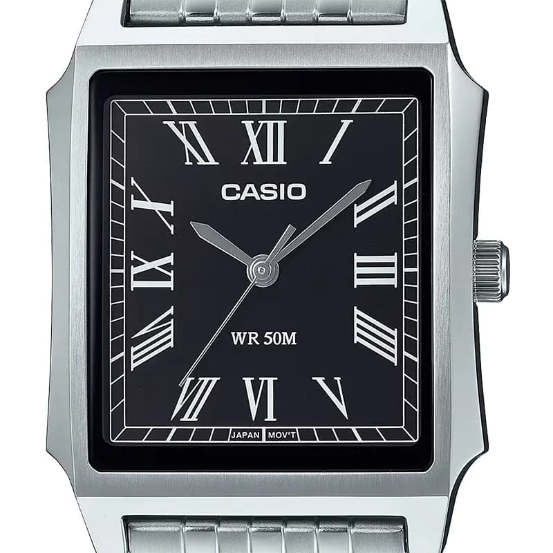 Casio Enticer Tank Style Black Dial Men's Watch | MTP-B190D-1BV