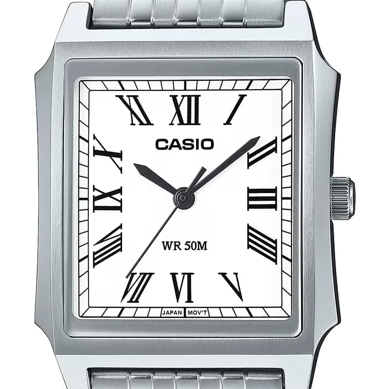Casio Enticer Tank Style White Dial Men's Watch | MTP-B190D-7BV