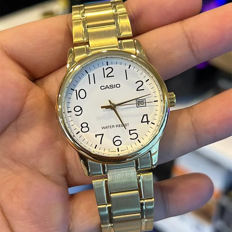 Casio Enticer White Dial Gold-Tone Men's Watch | MTP-V002G-7B2 secondary view