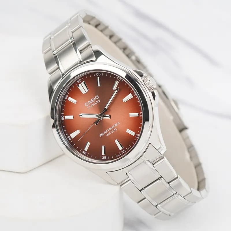 Casio Enticer Solar Metallic Brown Dial Men's Watch | MTS-RS100D-5A