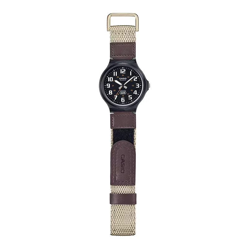 Casio Enticer MW-240B-5BV Black Dial Cloth Band Men's Watch