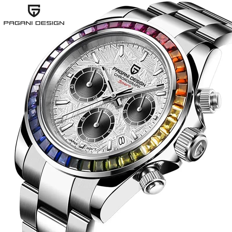 Pagani Design Daytona Rainbow Panda Dial Men's Watch | PD-1644
