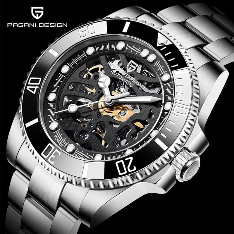 Pagani Design Skeleton Automatic Black Dial Men's Watch | PD-1659