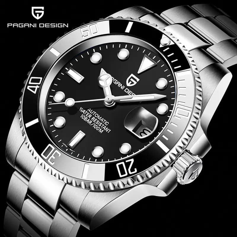 Pagani Design PD-1661 Submariner Automatic Black Dial Men's Watch