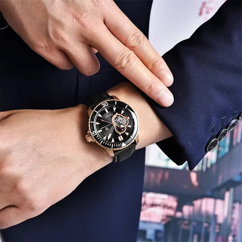 Pagani Design Fifty Fathoms Open Heart Black Dial Men's Watch | PD-1674