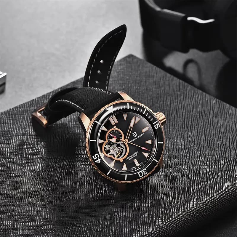 Pagani Design Fifty Fathoms Open Heart Black Dial Men's Watch | PD-1674