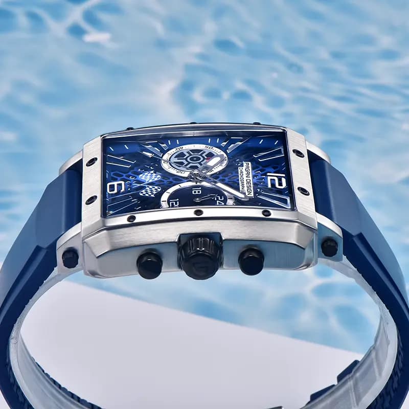 Pagani Design PD-1725 Racing Series Blue Silicone Strap Men's Watch
