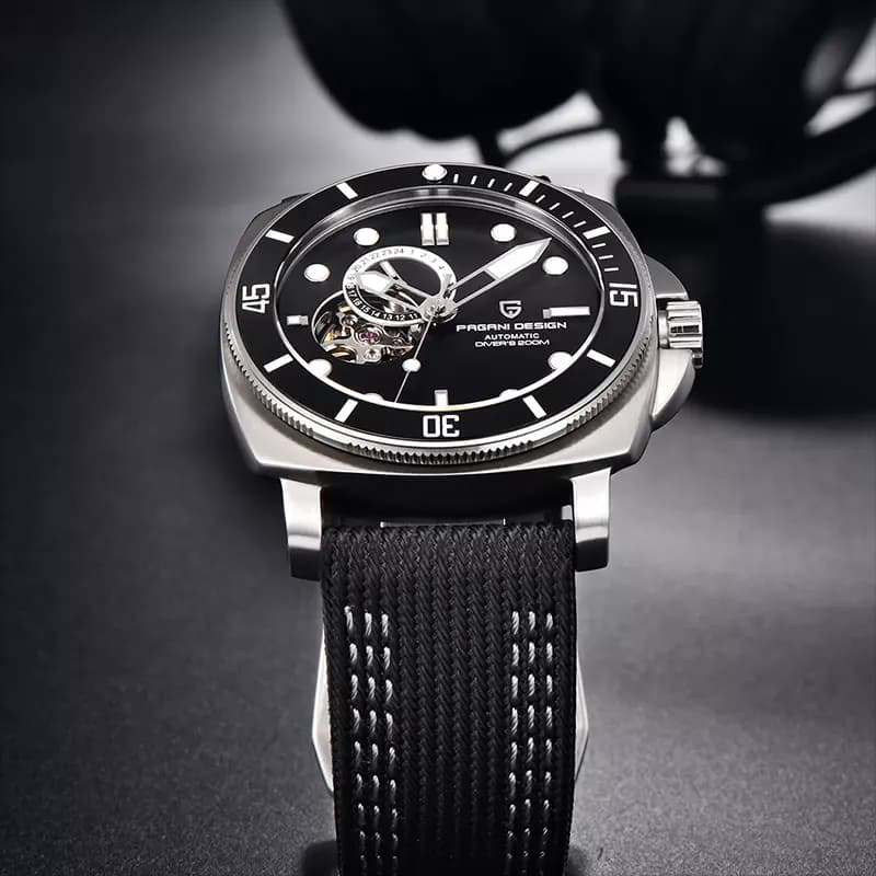 Pagani Design PD-1736 Open Heart Automatic Black Men's Watch
