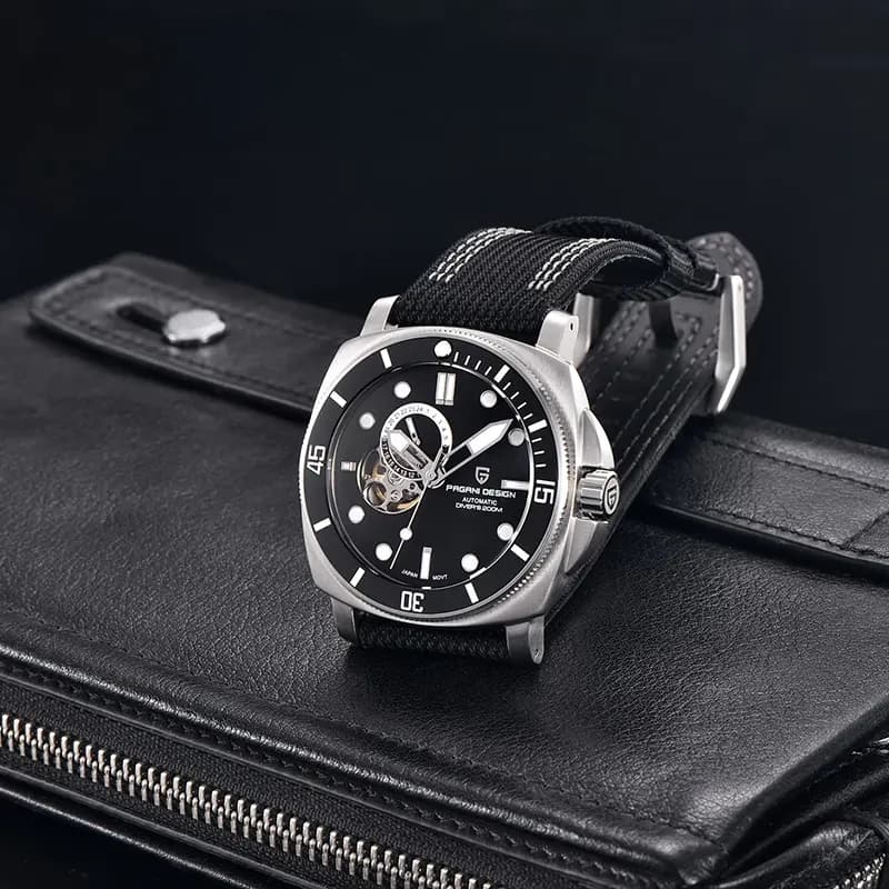 Pagani Design PD-1736 Open Heart Automatic Black Men's Watch