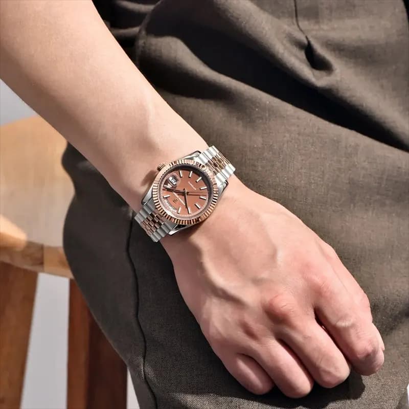 Pagani Design PD-1752 Day-Date Brown Dial Two-tone Men's Watch