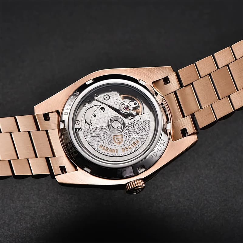 Pagani Design PD-1752 Day-Date Blue Dial Rose Gold-Tone Men's Watch