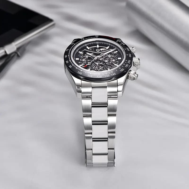 Pagani Design Daytona Skeleton Automatic Black Dial Men's Watch | PD-1777