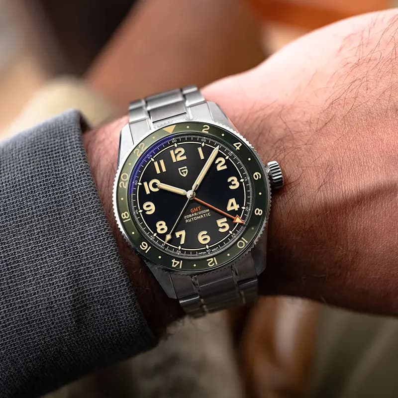 Pagani Design PD-1784 Spirit GMT Black Dial Automatic Men's Watch