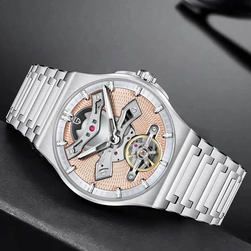 Pagani Design Tourbillon Salmon Pink Dial Automatic Men's Watch | PD-YS028