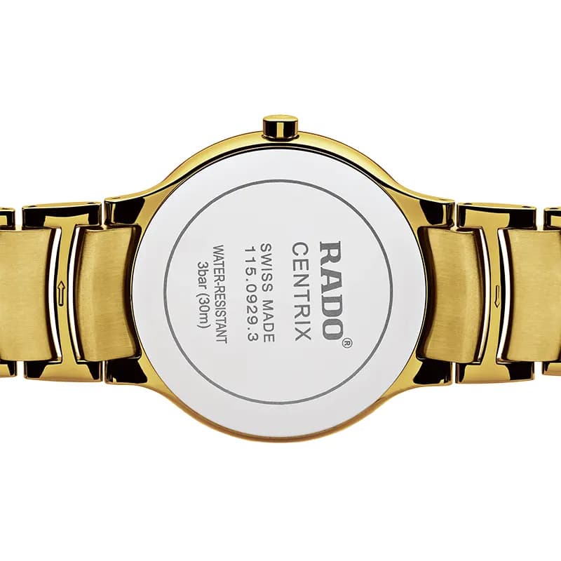 Rado Centrix Black Dial Yellow Gold-tone Men's Watch | R30527713