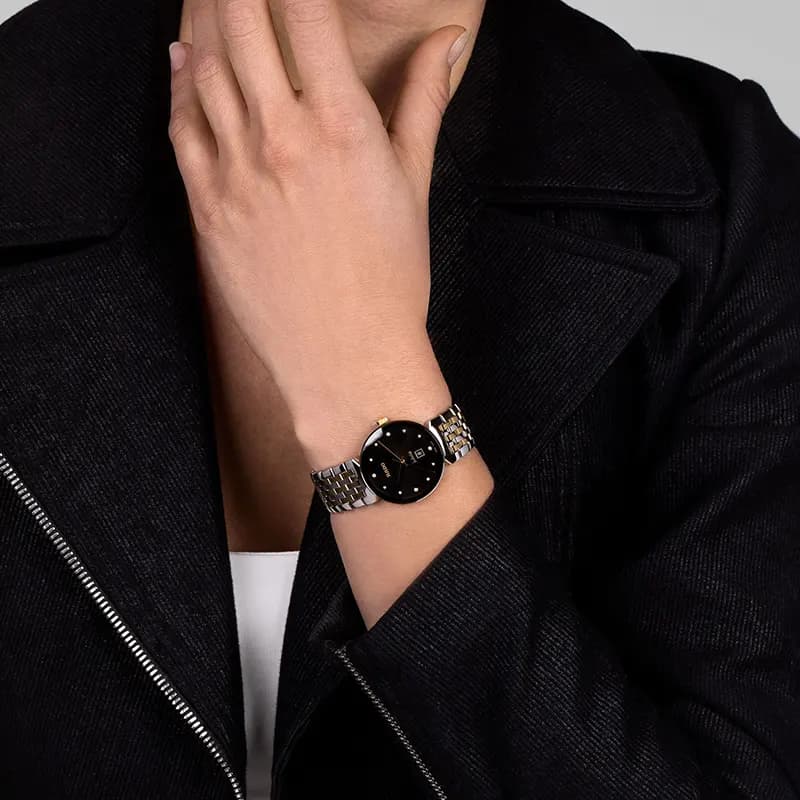 Rado Florence Diamonds Black Dial Two-tone Couple Watch | R48912743/R48913743
