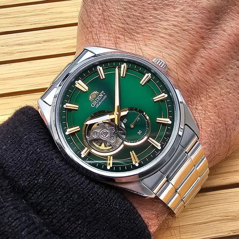 Orient Stretto Day & Night Green Dial Automatic Men's Watch | RA-AK0314E secondary view