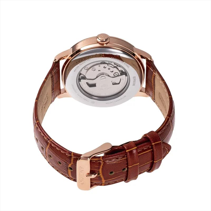 Orient Bambino Sun & Moon White Dial Men's Watch | RA‑AK0801S