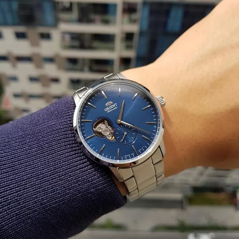 Orient Contemporary Semi-skeleton Blue Dial Men's Watch | RA-AR0101L