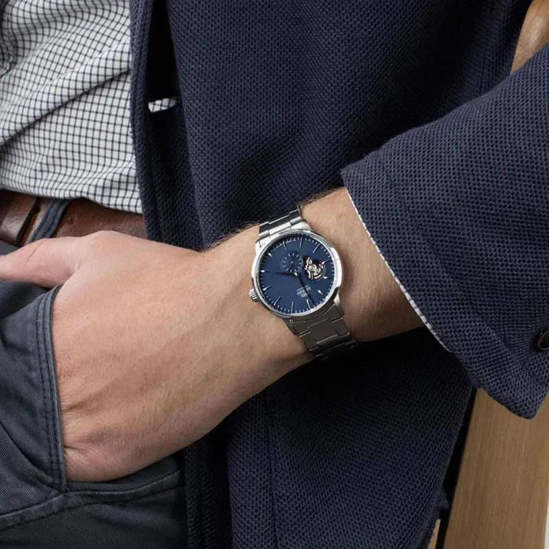 Orient Contemporary Semi-skeleton Blue Dial Men's Watch | RA-AR0101L