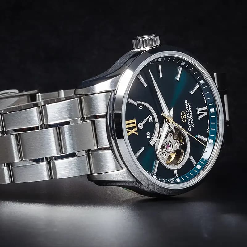 Orient Star Contemporary Open Heart Green Dial Men's Watch | RE-AT0002E