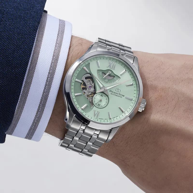 Orient Star Contemporary Layered Skeleton Mint Green Dial Limited Edition Men's Watch | RE-AV0B11E
