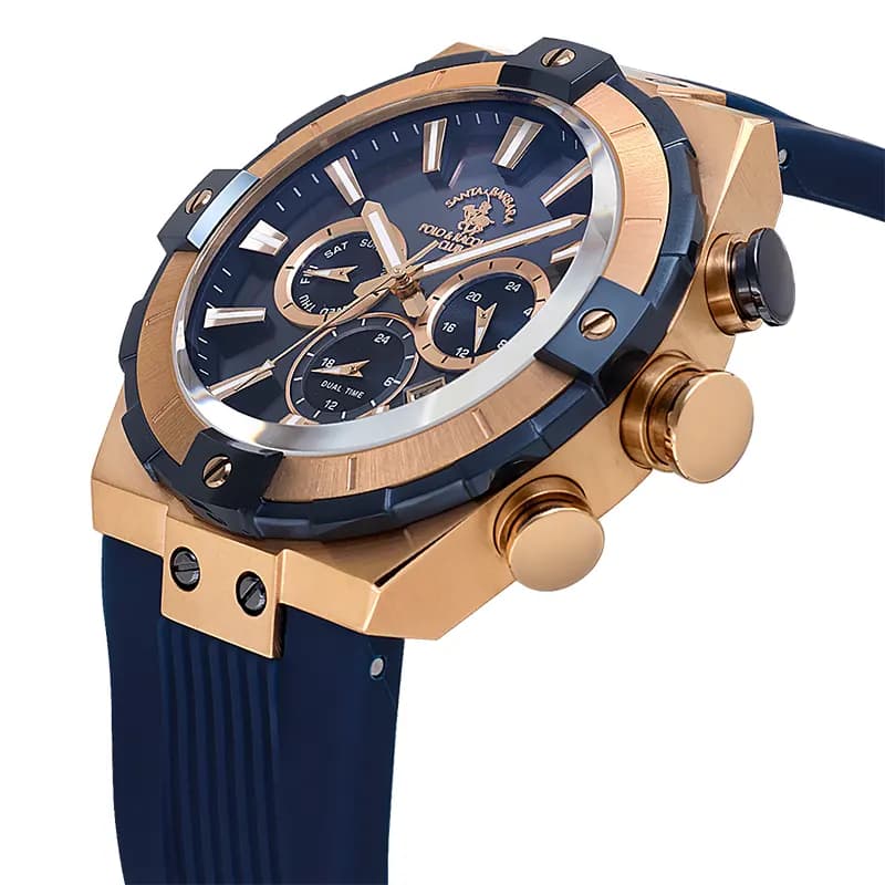 Santa Barbara Polo & Racquet Club Blue Dial Silicone Men's Watch | SB.1.10510-8