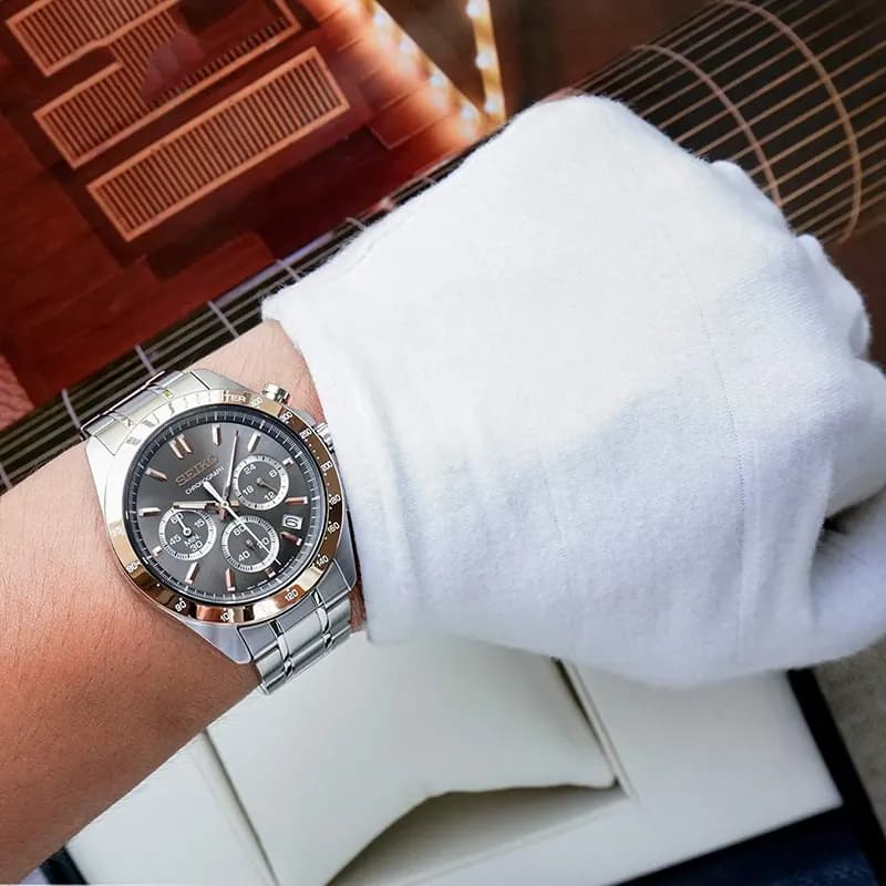 Seiko Spirit Chronograph Brown Sunburst Dial Men's Watch | SBTR026