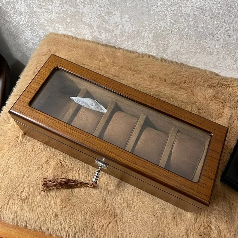 5 Slots Luxurious Wooden Box with Lock